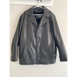 Wilson's Leather Pelle Studio Black Leather Jacket Mens Large Removable Liner